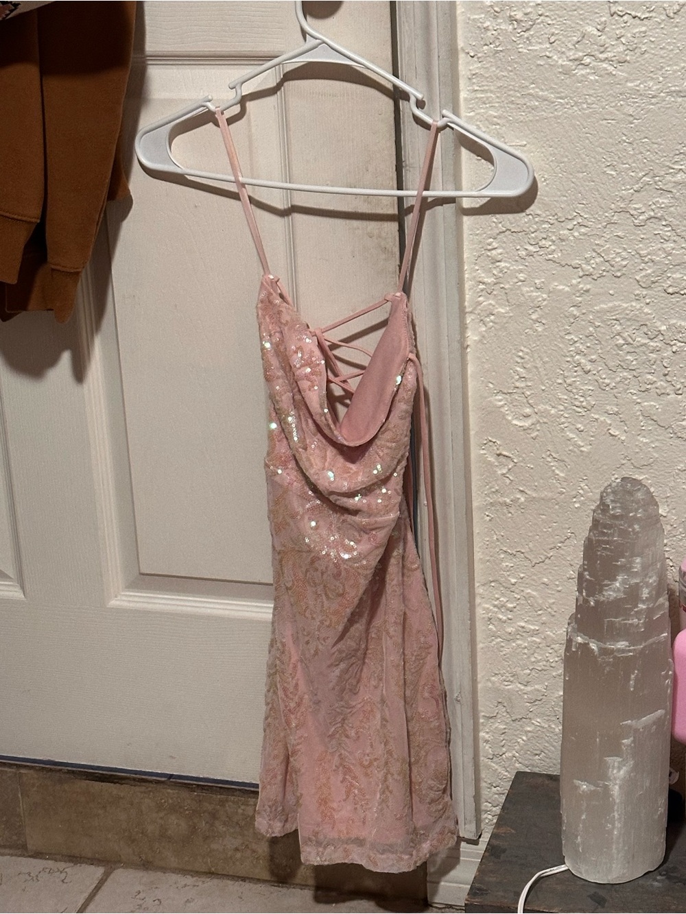 Windsor Pink Sequin Lace Prom Dress - Picture 1 of 3